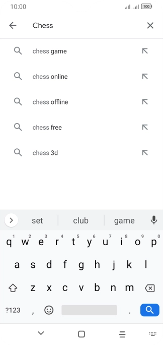 Key in the name or subject of the required app and press the search icon.
