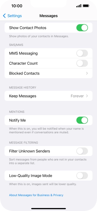Press the indicator next to 