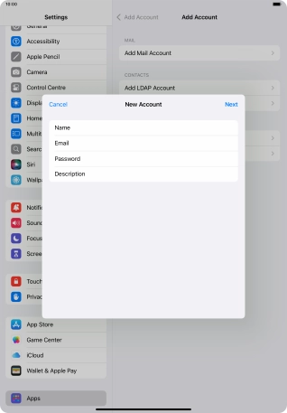 Press Description and key in the required name.