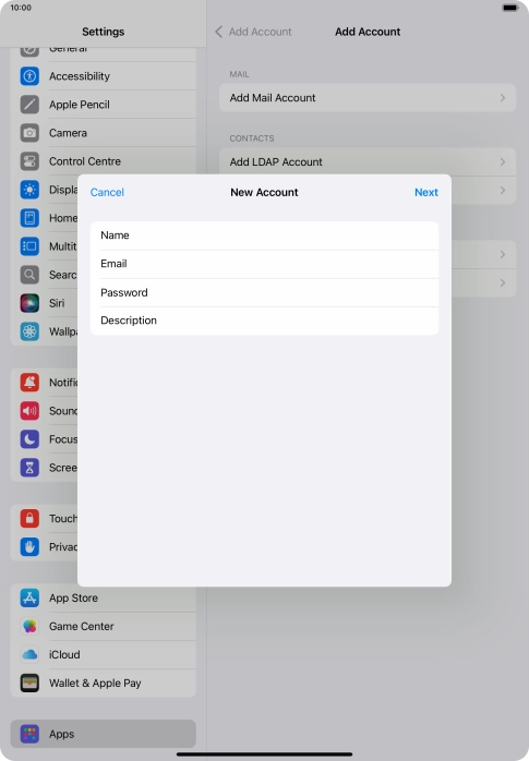 Press Description and key in the required name.