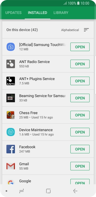 Press the required app.