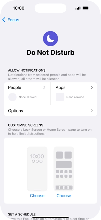 Press People and follow the instructions on the screen to select which contacts you would like to receive calls and notifications from when Do Not Disturb is turned on.