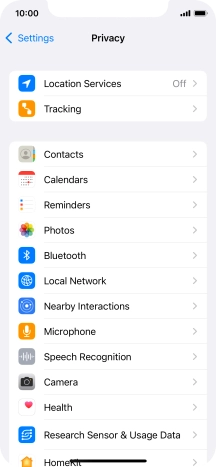 Press Location Services.
