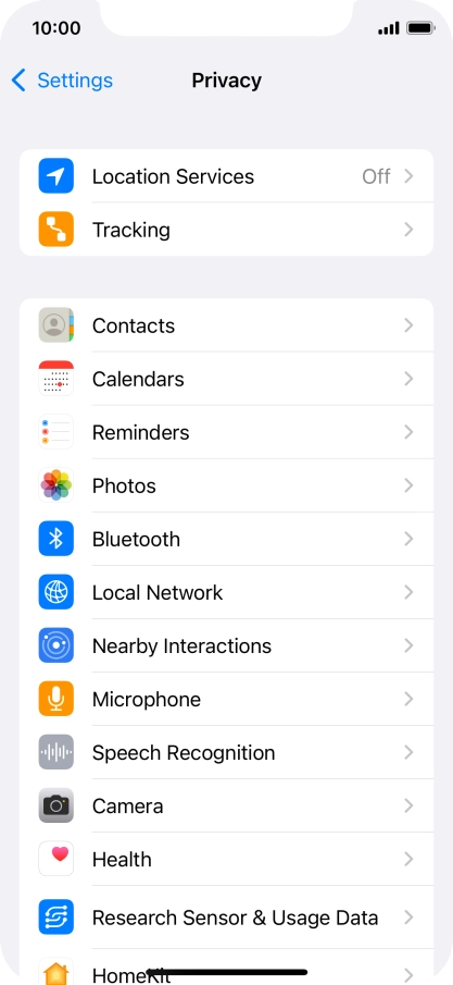Press Location Services.