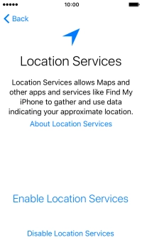 Press Enable Location Services to turn on the function.