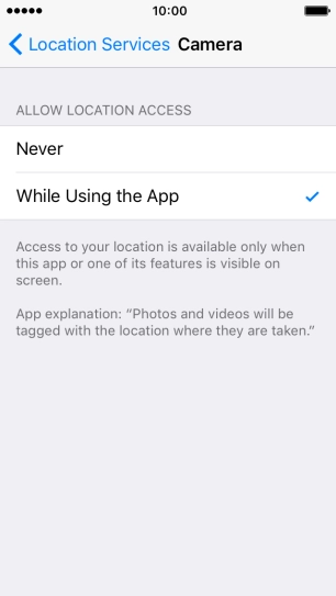 Press the required setting to turn the function on or off.