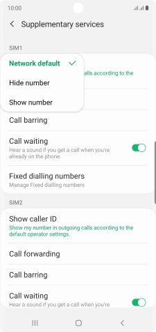 Press Show number to turn on caller identification.