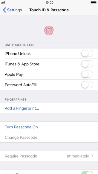 Press Add a Fingerprint... and follow the instructions on the screen to add your fingerprint.