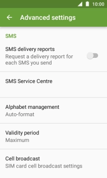 Press SMS Service Centre.