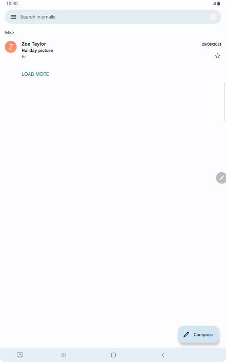 Press the email account icon.