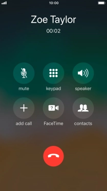 Press the end call icon to end the call.