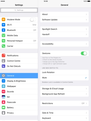 Press Software Update. If a new software version is available, it's displayed. Follow the instructions on the screen to update the tablet software.