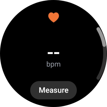 Press Measure and wait while your smartwatch measures your heart rate.