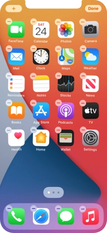 Press the home screen icon.