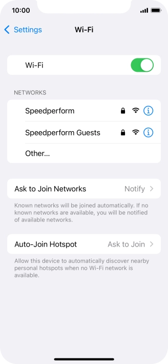 Press the required Wi-Fi network and key in the password for the Wi-Fi network.