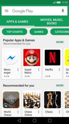 Press the search field.