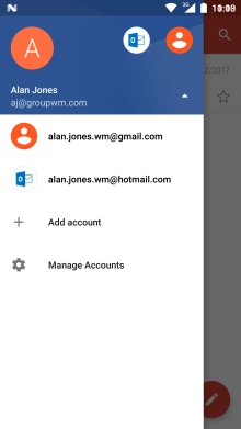 Press the required email account.