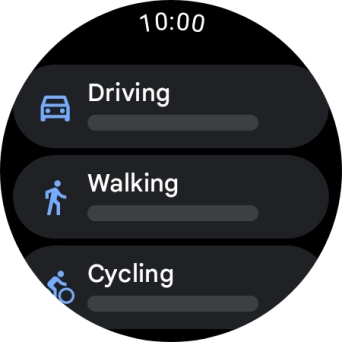 Press the required mode of transportation.