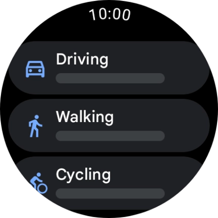 Press the required mode of transportation.