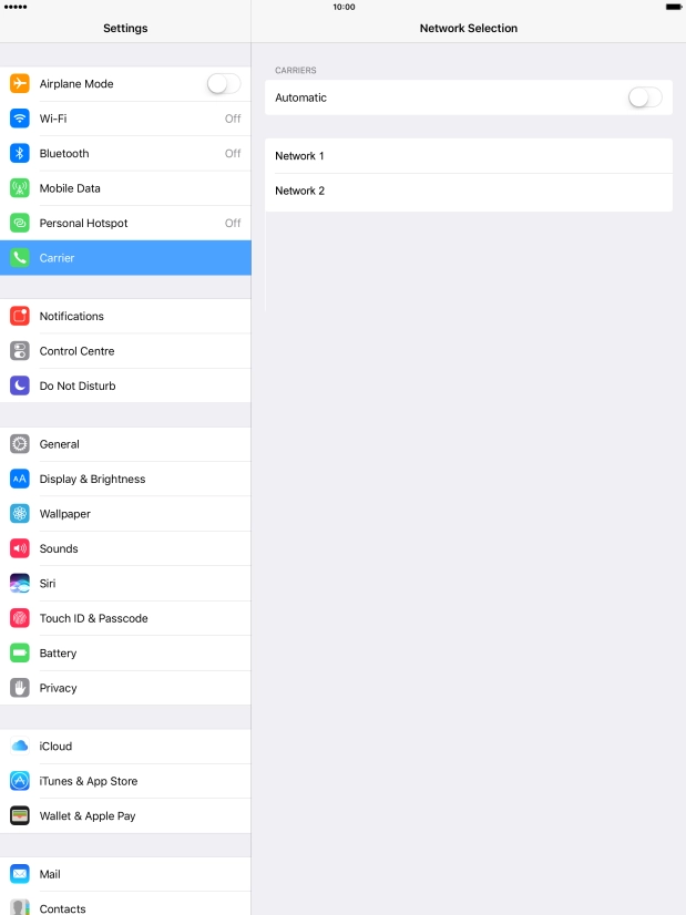 If you turn off the function, press the required network.