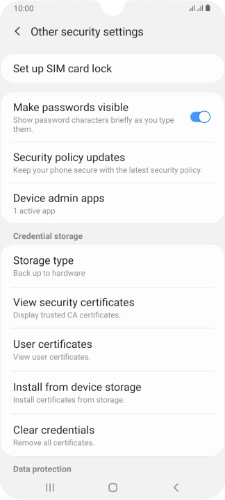 Press Set up SIM card lock.