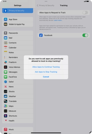 If you turn off the function, press the required setting.
