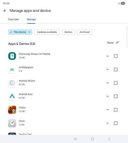 Press the required app.