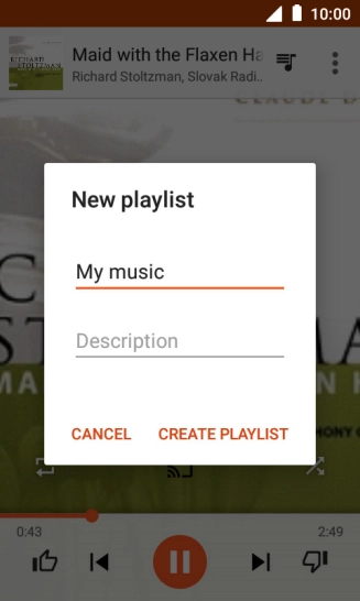 Key in a name for the playlist and press CREATE PLAYLIST.