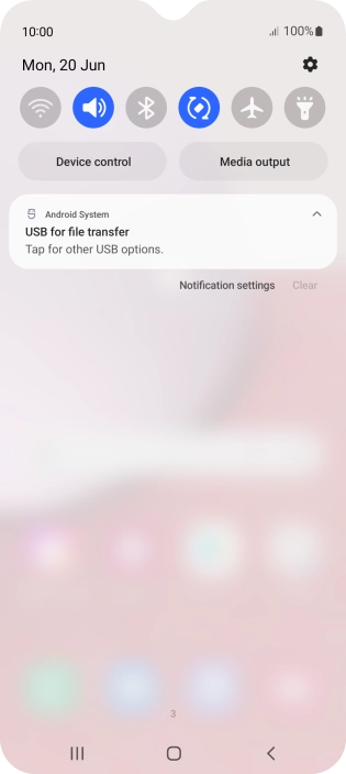 Press Tap for other USB options..