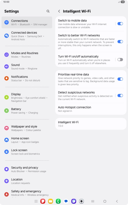 Press the indicator next to 