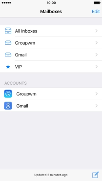 Press the required email account.