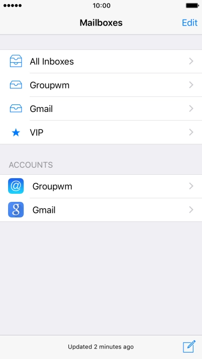 Press the required email account.