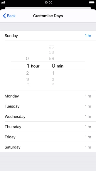 Select the required time limit.