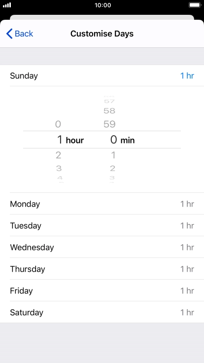 Select the required time limit.