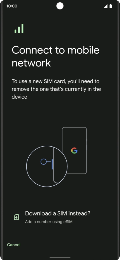 Press Download a SIM instead.