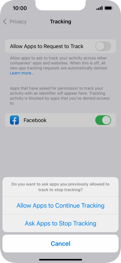 If you turn off the function, press the required setting.