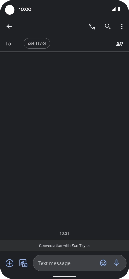 Press the text input field and write the text for your picture message.