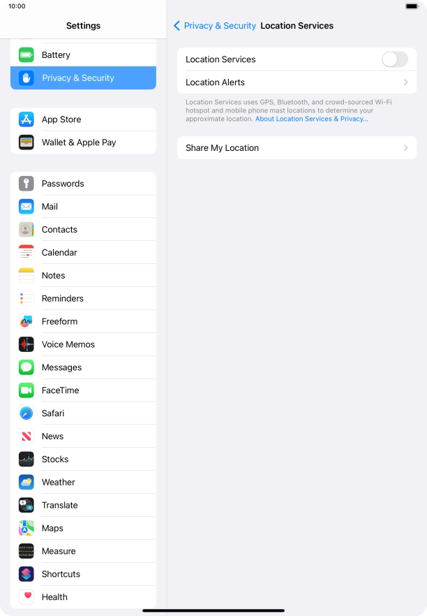 Press the indicator next to 