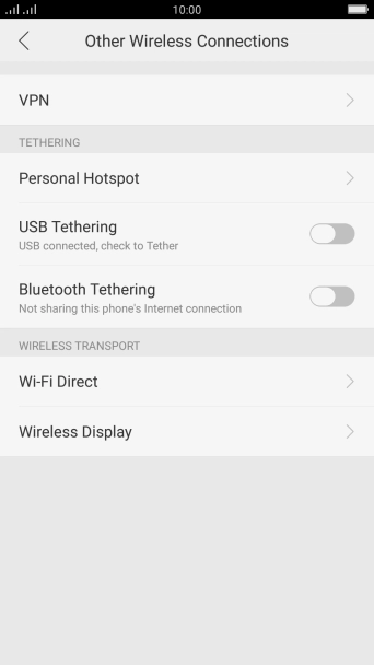 Press Personal Hotspot.