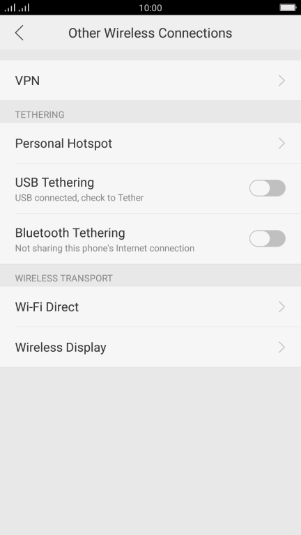 Press Personal Hotspot.
