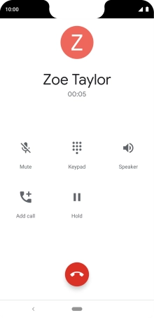 Press the end call icon.