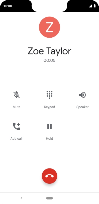 Press the end call icon.