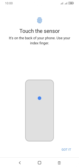 Follow the instructions on the screen to create the phone lock code using your fingerprint.