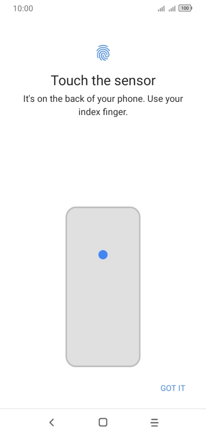 Follow the instructions on the screen to create the phone lock code using your fingerprint.