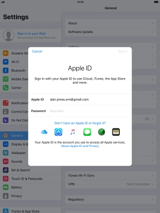 Press the field next to 