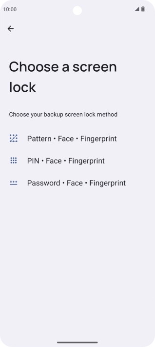 Press the required phone lock code and follow the instructions on the screen to create an additional phone lock code.