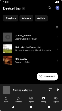 Press the required audio file. Press the required audio file.