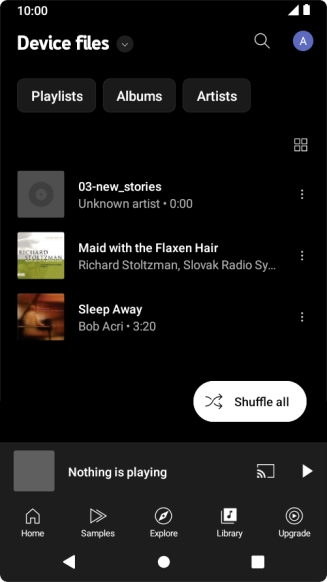 Press the required audio file. Press the required audio file.