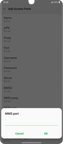 Key in 8080 and press OK.
