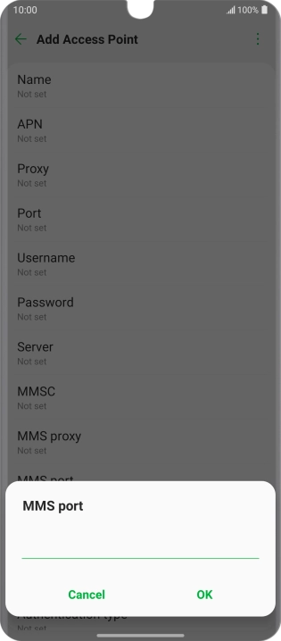 Key in 8080 and press OK.